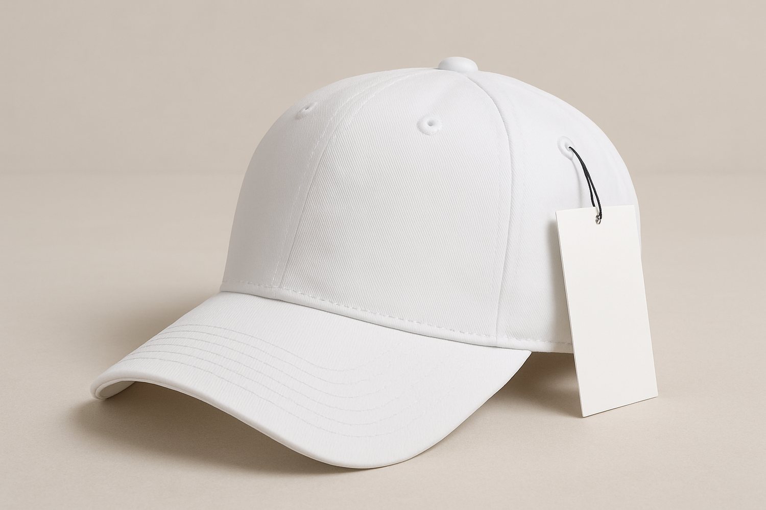 ralph lauren white cap with tags but get rid of all branding!