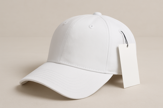 ralph lauren white cap with tags but get rid of all branding!